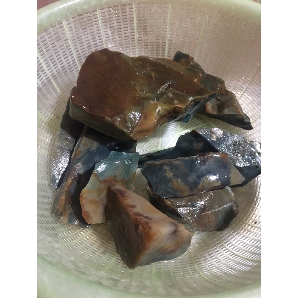 100gr Raw Ocean Japer Đá Thô Mã Não Cam Xanh