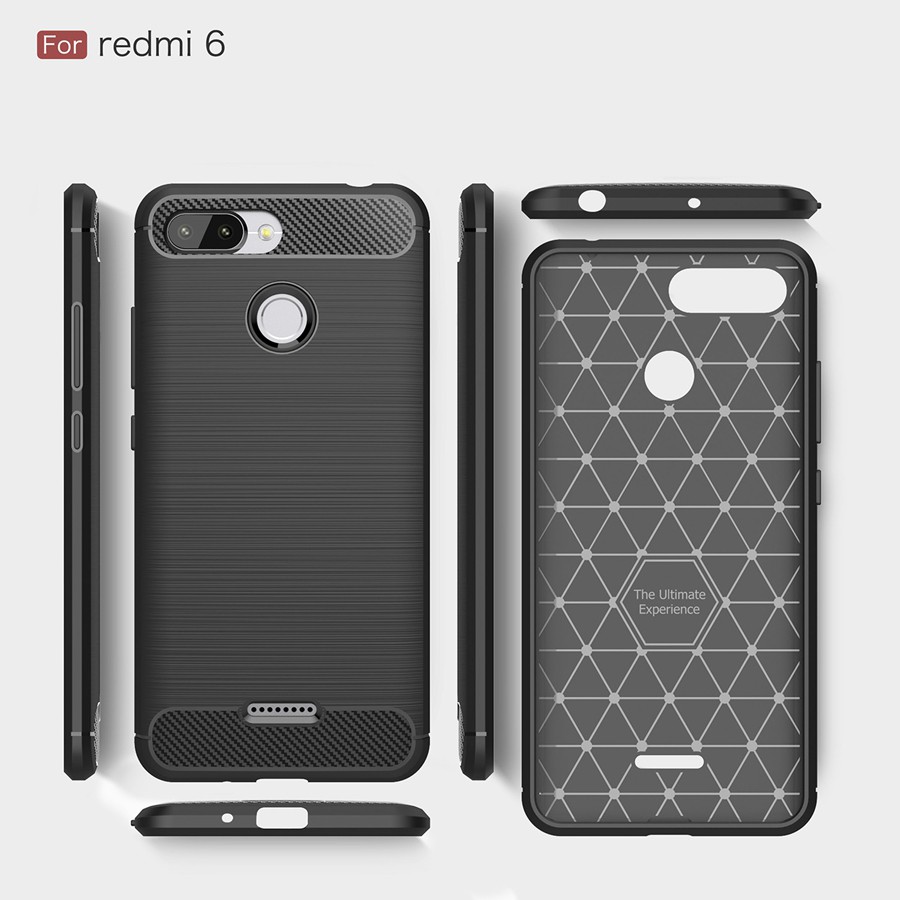 Ốp Lưng Xiaomi Redmi 6 Dẻo Cacbon Phay Xước chống sốc