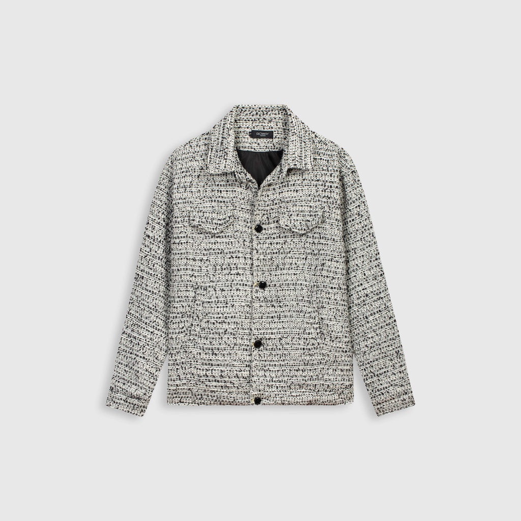 Áo khoác dạ ROWAY chất liệu dạ tweed nhập khẩu cao cấp | Dạ sọc trắng