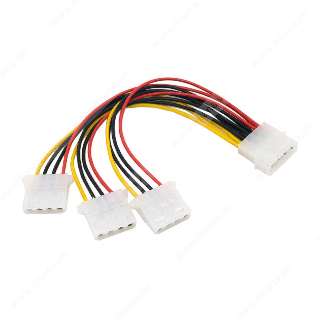 Dây cáp chia nguồn Molex IDE 4PIN 1 thành 3 - Cáp chia nguồn Molex 1 ra 3 cho HDD/DVD 20Cm