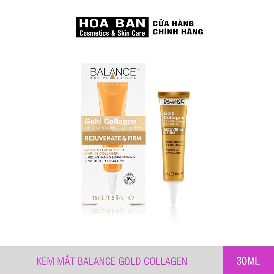 Kem Dưỡng Mắt Chống Lão Hóa Balance Gold Collagen Rejuvenating Eye Serum 15ml