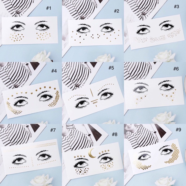 Gold face tattoo -Hình xăm ánh kim cho mặt