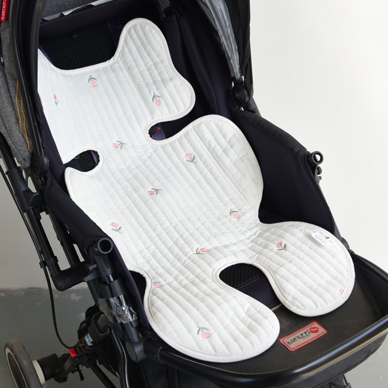 Tấm Đệm Lót Xe Đẩy Em Bé Chất Liệu Cotton Lưới Thoáng Khí Họa Tiết 3D