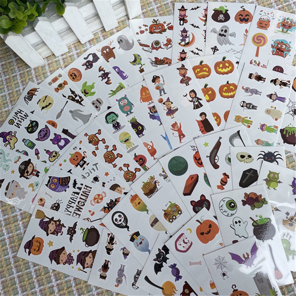 Set 30 Hình Xăm Dán Chống Nước Phong Cách Halloween Độc Đáo