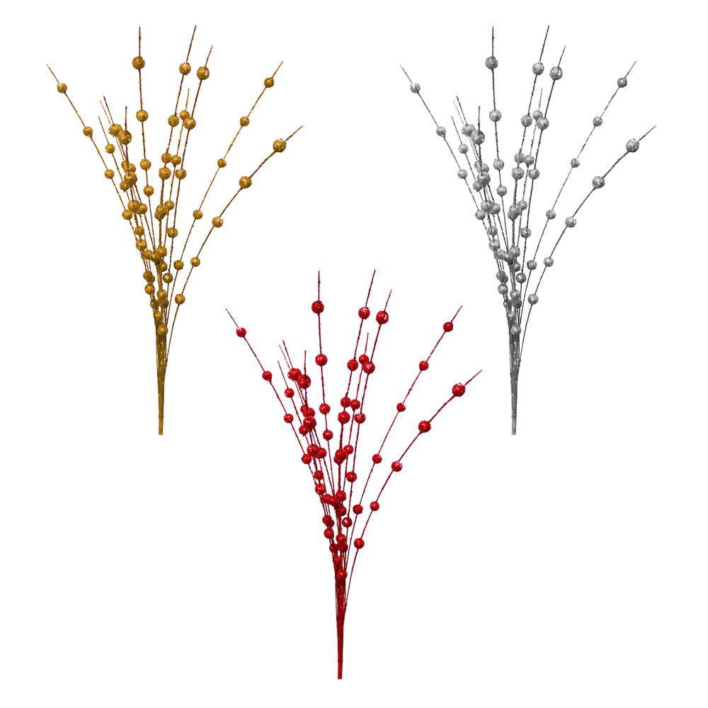 Nhánh quả mọng bột kim tuyến nhân tạo nhiều màu làm đạo cụ chụp ảnh trang trí Giáng sinh/bữa tiệc/đám cưới/nhà ở tự làm