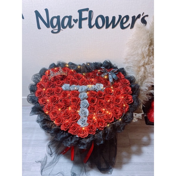 Bó Hoa Nhũ 50 Bông Kèm Chữ Theo Yêu Cầu