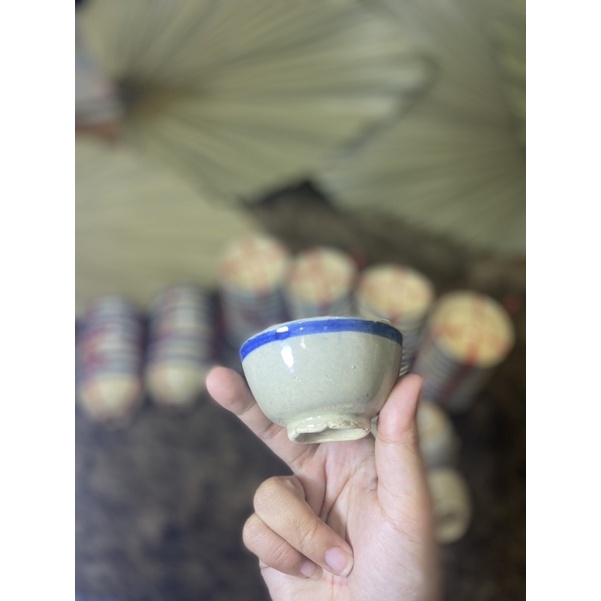 Chén bánh bò chỉ xanh phong cách xưa