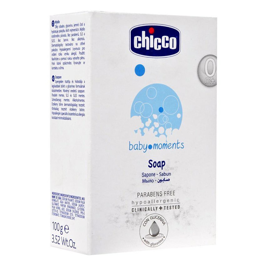 Xà bông dưỡng ẩm chứa Glycerin 0M+ Chicco 100g 114266