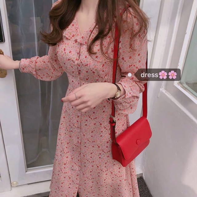 🌸 Váy hoa vintage cúc ngực cổ bèo siu xinh cô gái mùa thu🌸 Hàng Quảng Châu | BigBuy360 - bigbuy360.vn