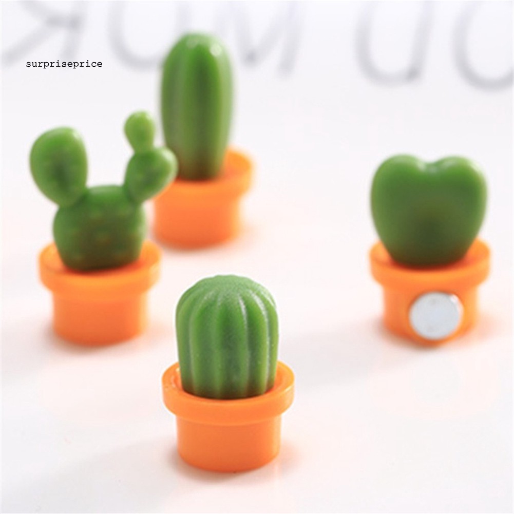 Set 6 sticker gắn tủ lạnh trang trí hình cây xương rồng diy dễ thương chất lượng cao