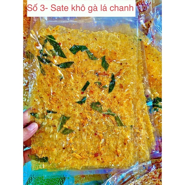Bánh tráng sa tế khô gà lá chanh.