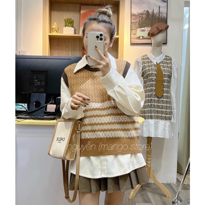 BÁN SỈ ÁO LEN GHILE HOẠ TIẾT THỔ CẨM CỔ TRÒN CHO NỮ | BigBuy360 - bigbuy360.vn