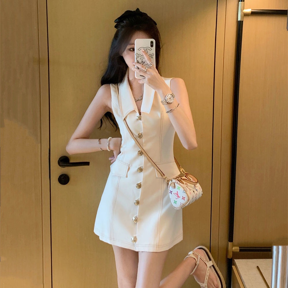 Đầm Không Tay Dáng Ôm Thời Trang Mùa Hè Hàn Quốc 2022 Mới