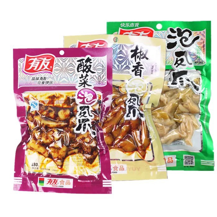 1 GÓI 180G CHÂN GÀ YUYU XANH MUỐI CAY