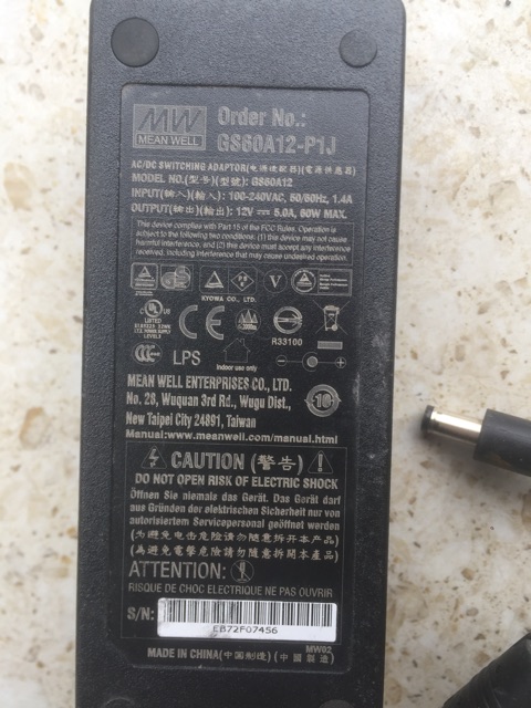 Nguồn WAENWELL 12v 5A 60w