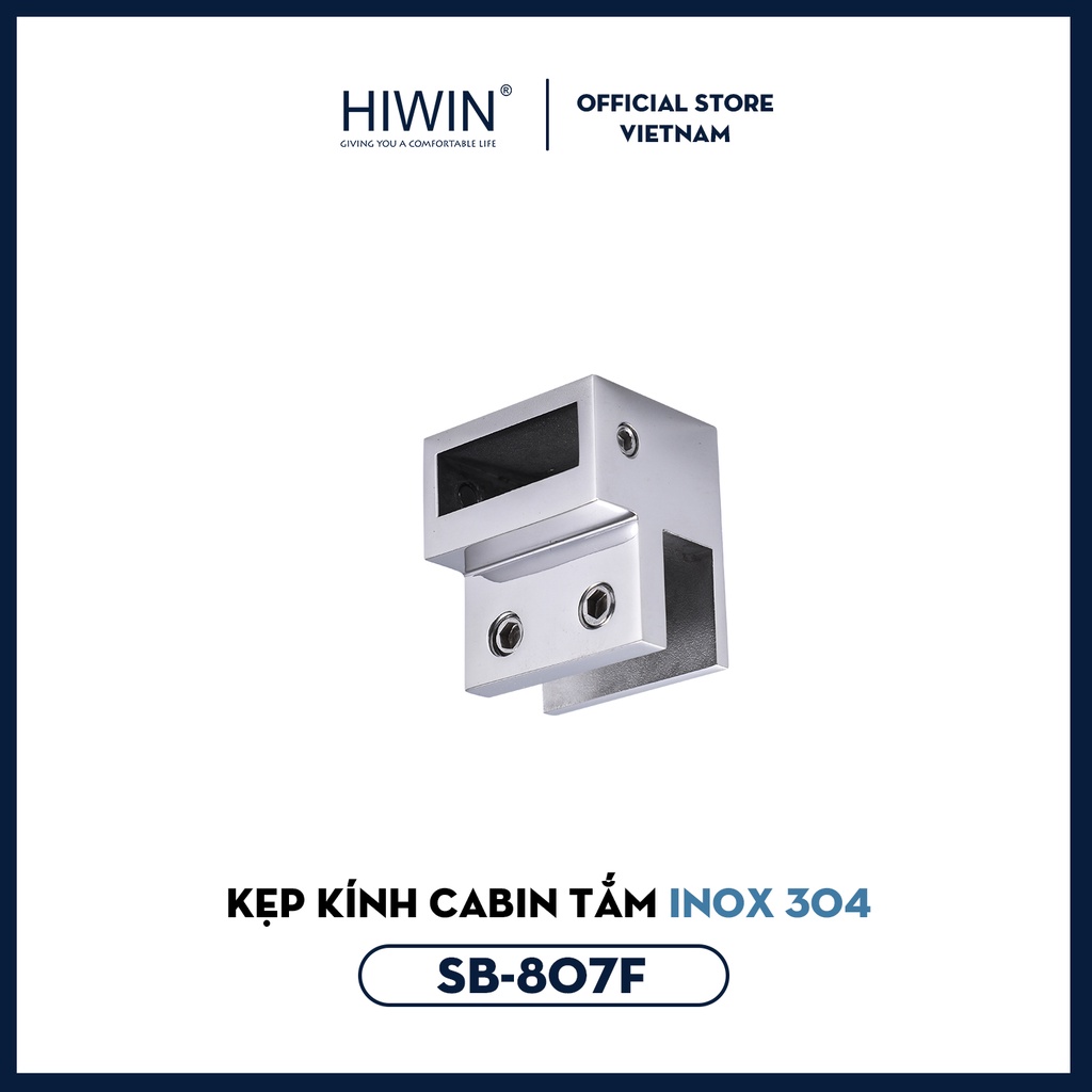 Kẹp kính thanh giằng cabin kính inox 304 mặt gương Hiwin SB-807F