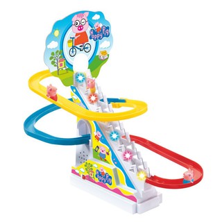 Đồ chơi cầu trượt heo peppa, Đồ chơi heo peppa leo cầu thang có nhạc vui nhộn cho bé