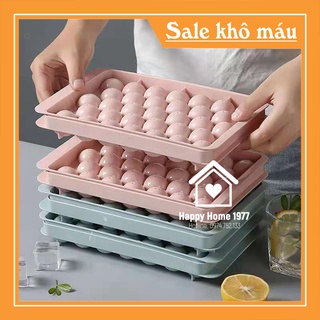 [Giá hủy diệt] Khay đá tròn, khuôn làm đá có nắp đậy thông minh hình viên bi 33 viên Happyhome1977