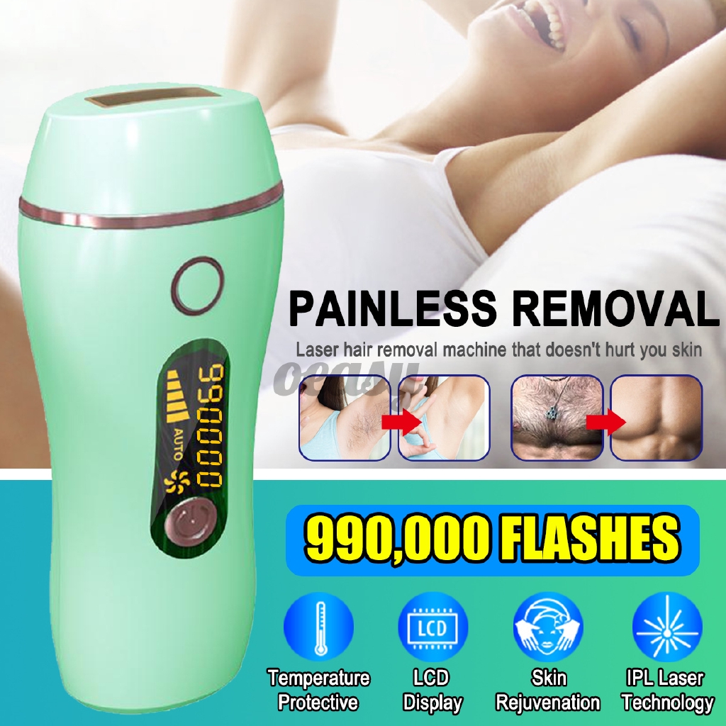 (Hàng Mới Về) Máy Triệt Lông Bằng Laser Ipl 990,000 Không Đau Cho Mặt Và Cơ Thể