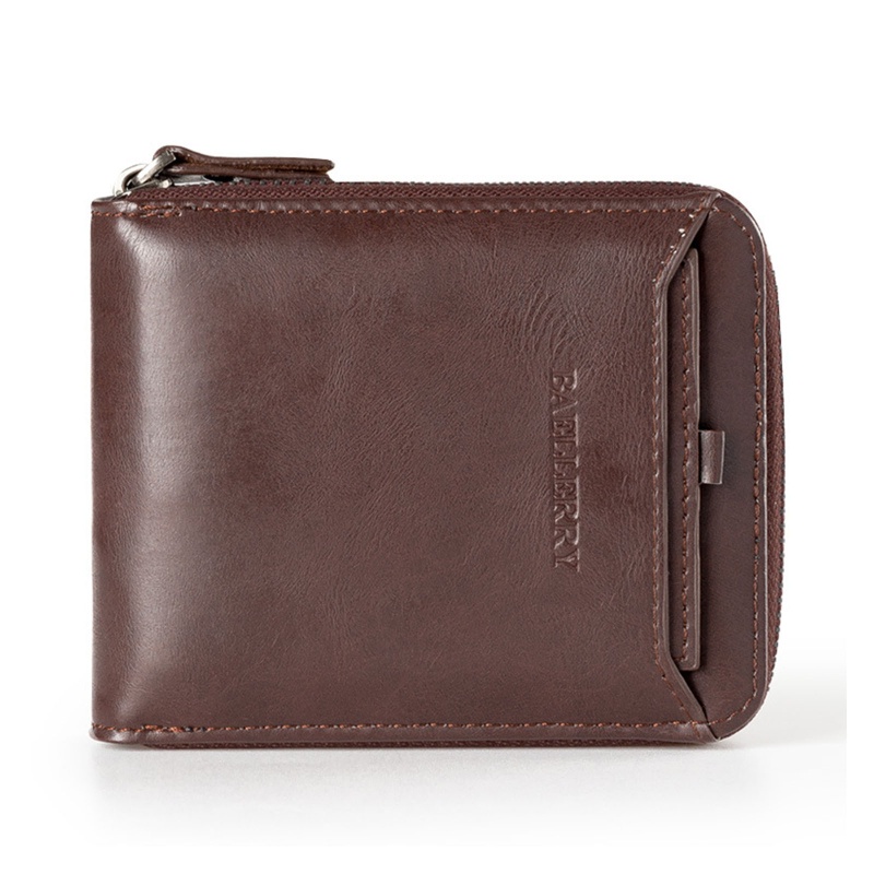 Ví Da PU Dáng Ngắn Có Khóa Kéo Phong Cách Vintage Cho Nam