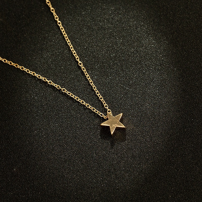 dây chuyền Fashion Simple Necklace Five-Pointed Star Pendant Ladies Clavicle Chain