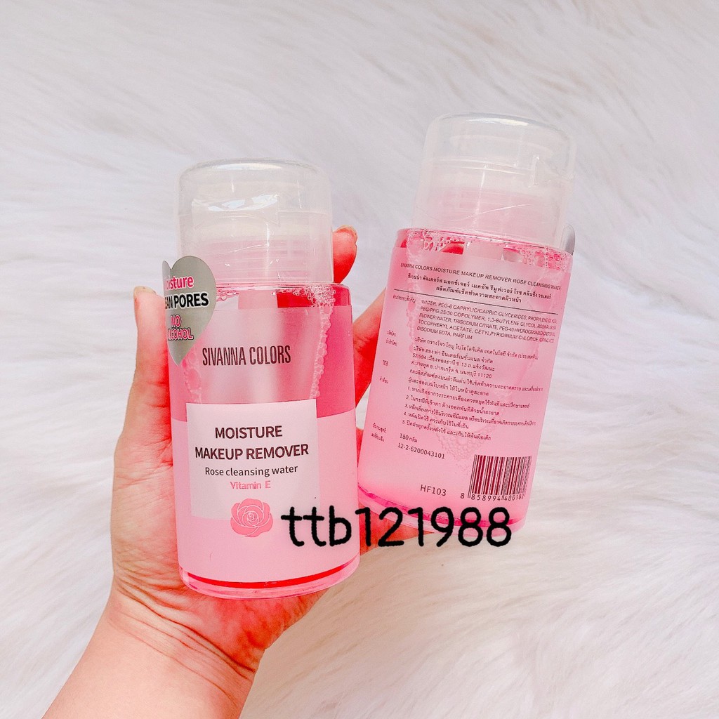Nước Tẩy Trang Sivanna Colors Moisture Makeup Remover Rose HF103