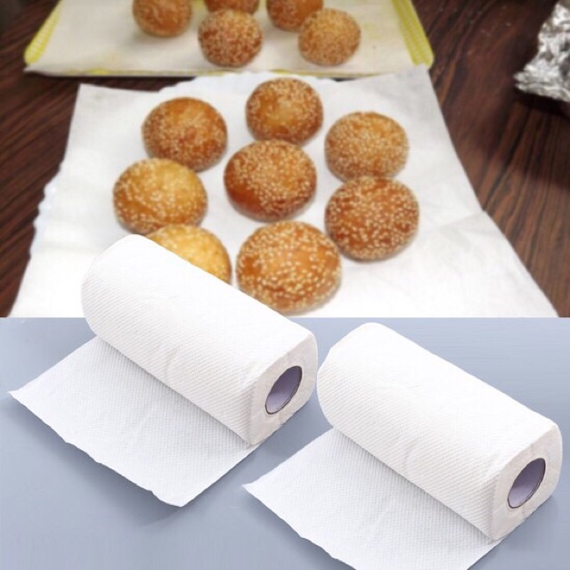 Bịch 2 cuộn và tập 50 tờ giấy thấm dầu mỡ, làm khô thực phẩm EUFood - 21.5cm x 23cm - 70 Miếng/Cuộn