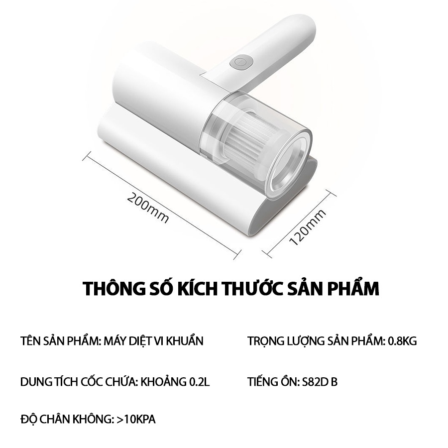 Máy Hút Bụi Chăn Ga Giường Nệm - Thảm - Sofa 3 in 1 - Hỗ trợ diệt khuẩn từ tia UV hút ẩm Cầm tay tiện lợi