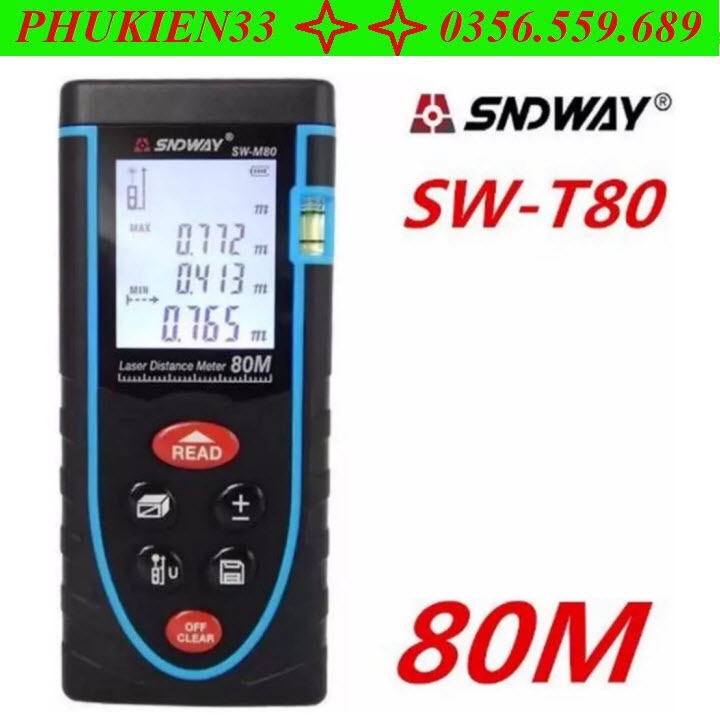Thước đo khoảng cách bằng tia laser SNDWAY phạm vi 80m (SW-M80)