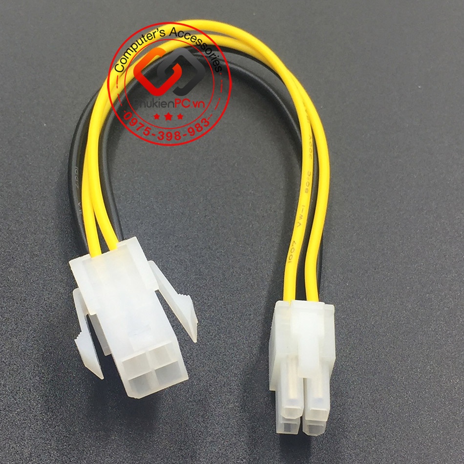 Cáp nối dài nguồn 4Pin CPU, dài 20cm . Sử dụng nối dài dây nguồn CPU bị ngắn, dùng cho máy tính PC.