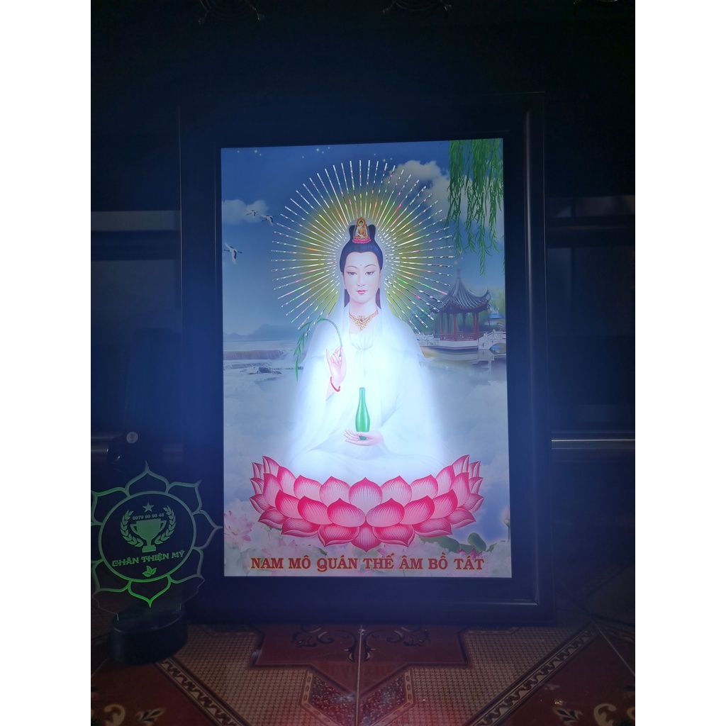 Tranh Điện Phật Bà Quán Thế Âm Bồ Tát Ngồi_QANT4