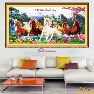 Tranh đính đá ABC mã đáo thành công 1m06 x 55cm - 1m40 x 72cm