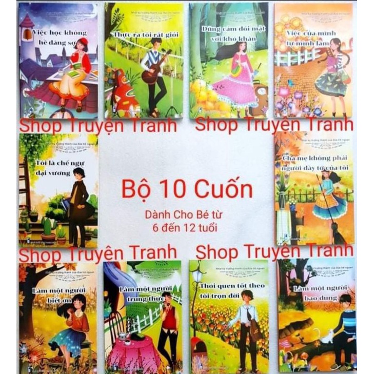 Bộ 10 cuốn tranh màu NHẬT KÝ TRƯỞNG THÀNH gieo mầm tính cách tốt đẹp cho Bé từ 6 đến 12 tuổi