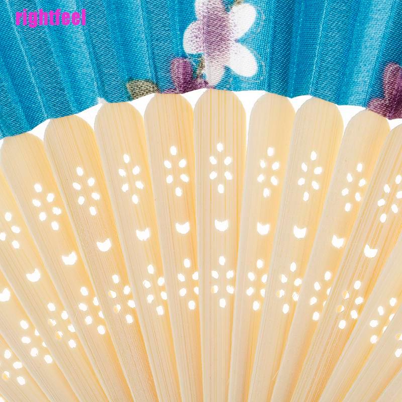 Quạt xếp cầm tay bằng lụa thời trang Nhật