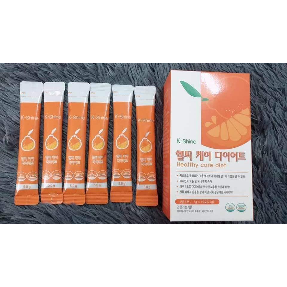 Bột Sủi Giảm Cân K-SHINE Healthy Care Diet Hàn Quốc 5g*15 gói