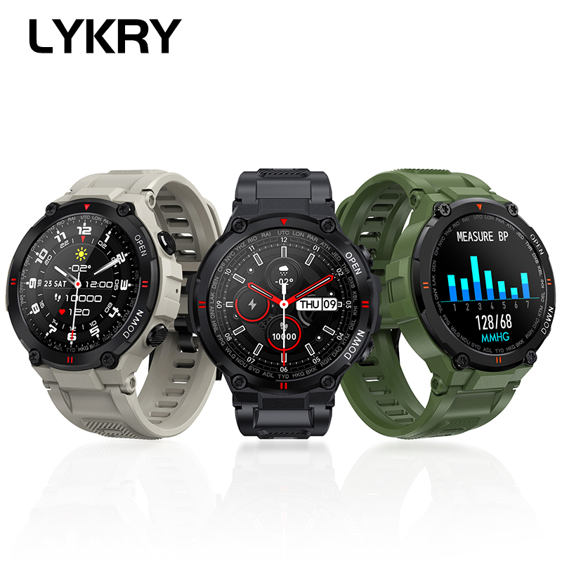 Đồng Hồ Thông Minh LYKRY K22 Màn Hình Tròn Cuộc Gọi Bluetooth Chống Thấm Nước IP67 Theo Dõi Nhịp Tim 1.28 inch