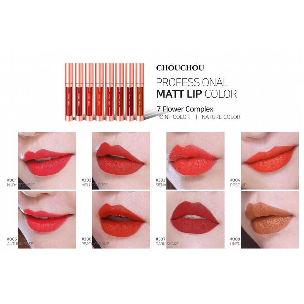 Son Kem Lì Chou Chou Matt Lip Color Mẫu Mới 2018