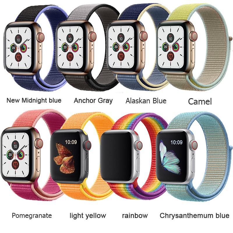 Dây đeo đồng hồ bằng nylon thoáng khí 38MM 42MM thay thế cho Apple Watch Series 6 / SE / 5/4 40MM 44MM iwatch3 / 2/1