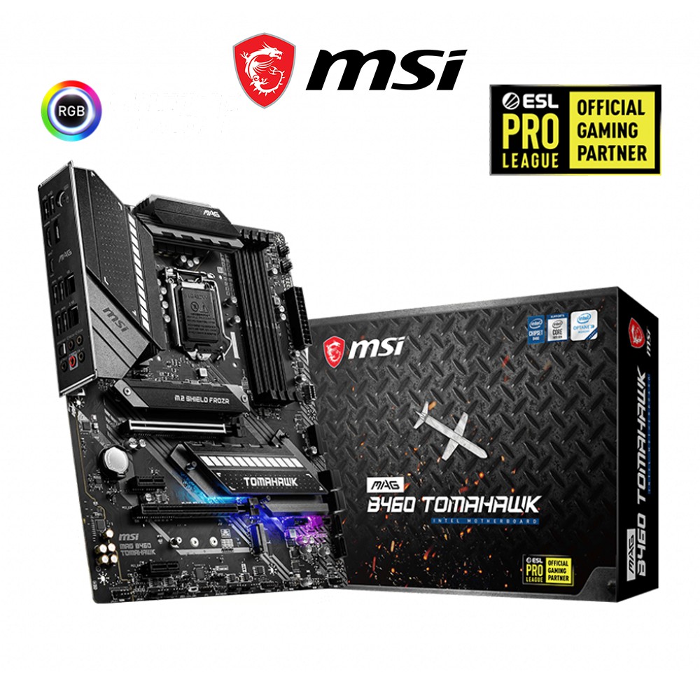 Bo mạch chủ MSI MAG B460 TOMAHAWK Intel B460, Socket 1200, ATX, 4 khe RAM DDR4