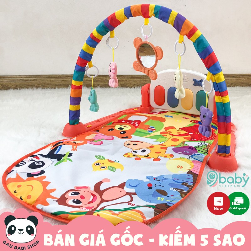 Thảm nhạc cho bé nằm chơi 9BABY mẫu khỉ đỏ kèm ảnh thật