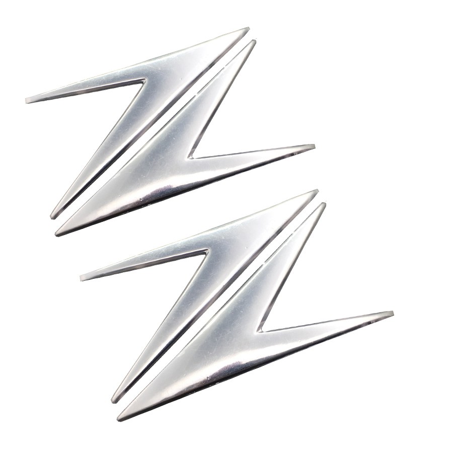 Bộ 2 Đề Can Chữ z Mạ Crom Dán Trang Trí Xe Mô Tô kawasaki z750 z250 zzr400 zx6r zx-14 zx636r