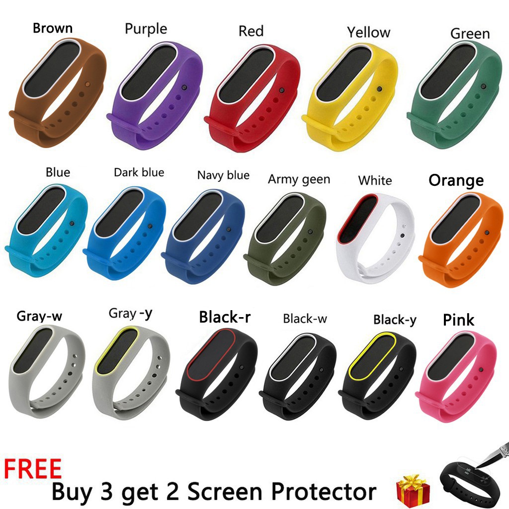 17 Colors Wrist Strap for Xiaomi Mi Band 2 Miband 2 Silicone Band