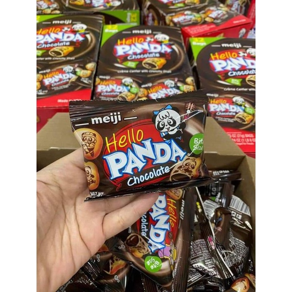 Bánh gấu nhân kem socola Meiji Hello Panda 32bags/680g của Mỹ