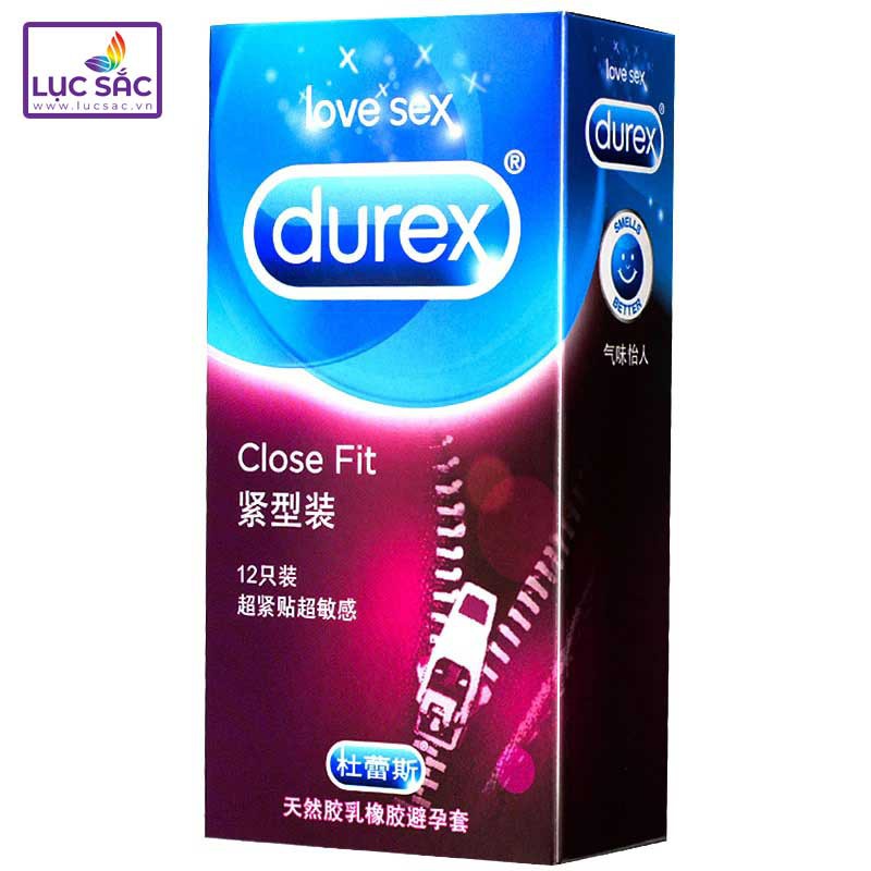 {SIZE NHỎ}Bao cao su cỡ nhỏ Durex close fit (hộp 12 chiếc) - CS011