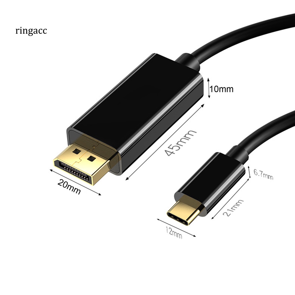 Dây Cáp Chuyển Đổi Rga Usb Đen 1.8m Usb 3.1 Type-C Sang Dp Hd Ổn Định Ổn Định Ổn Định Cho Máy Tính | BigBuy360 - bigbuy360.vn