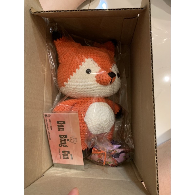 Con cáo bằng len - quà tặng handmade- gấu bông an toàn cho bé 😍