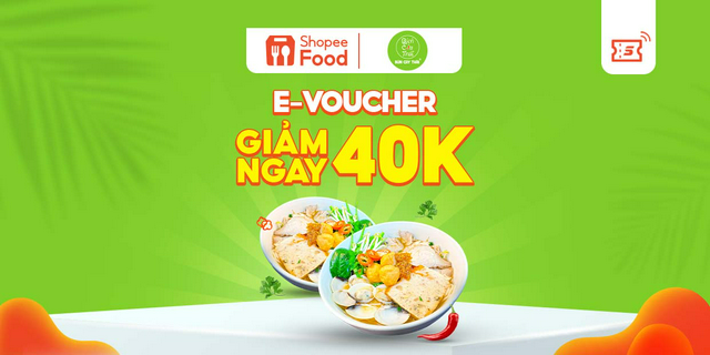 HCM [E-Voucher] Mã giảm giá 40k cho đơn từ 60k khi đặt Bún Cay Thái 2 Thuận trên ShopeeFood tại ứng dụng Shopee