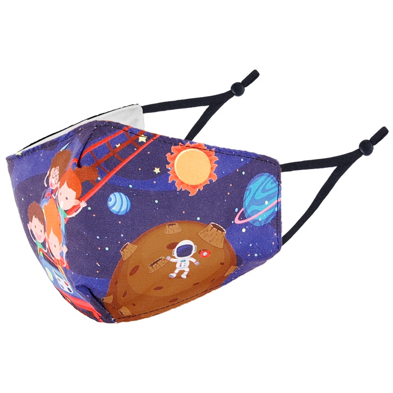 Khẩu Trang Vải cotton 3 Lớp Chống Khói Bụi Họa Tiết Hoạt Hình Dễ Thương Có Thể Tái Sử Dụng Cho Bé Vào Mùa Thu Đông