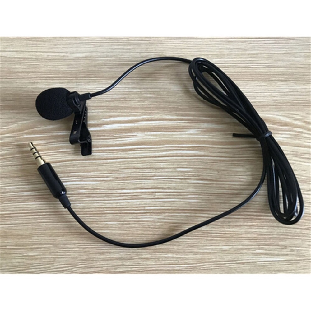 Portable Clip-on Lapel Lavalier Microphone 3.5mm Jack Hands-free Mini Wired Condenser Microphone Smartphone