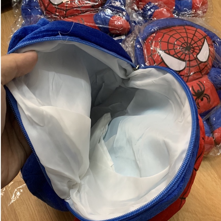 Balo thú bông hình người nhện cho bé mẫu giáo mầm non nhà trẻ